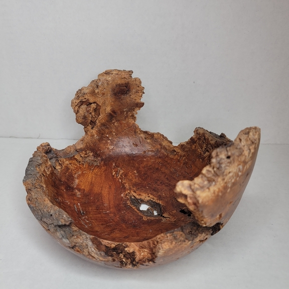 Paul C cherry burl bowl raw edge knots beautiful - Picture 3 of 14